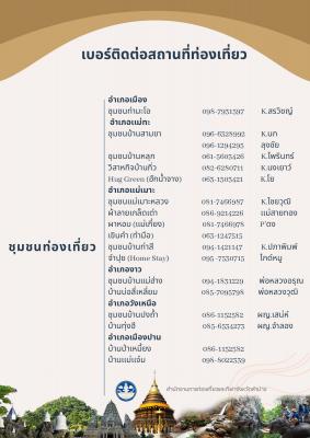 เบอร์โทรติดต่อสถานที่ท่องเที่ยวในจังหวัดลำปาง
